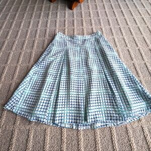 Women's Pleated Skirt, Women's Summer Skirt, Blue and White Women's Skirt Size 4